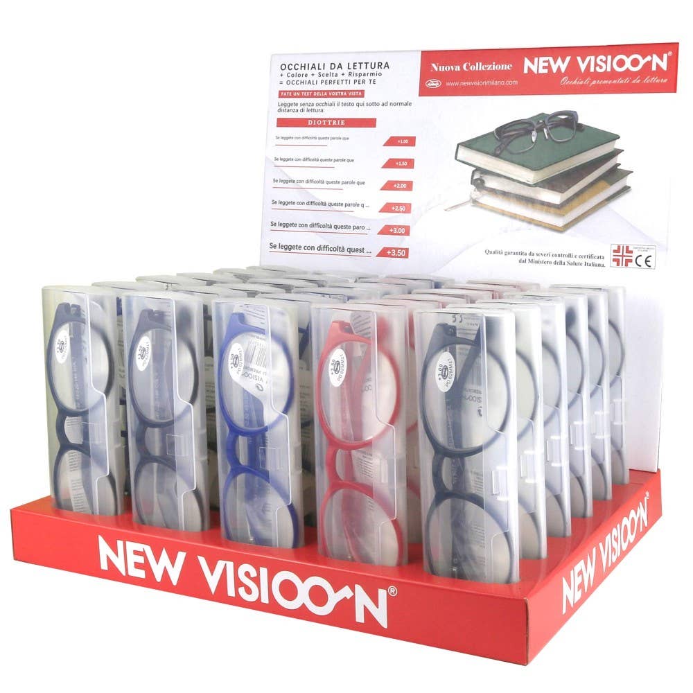 NEW VISION MILANO SRL - Wholesale Retailerdispay - Complete toonbankdisplay met 30 leesbrillen - rood7