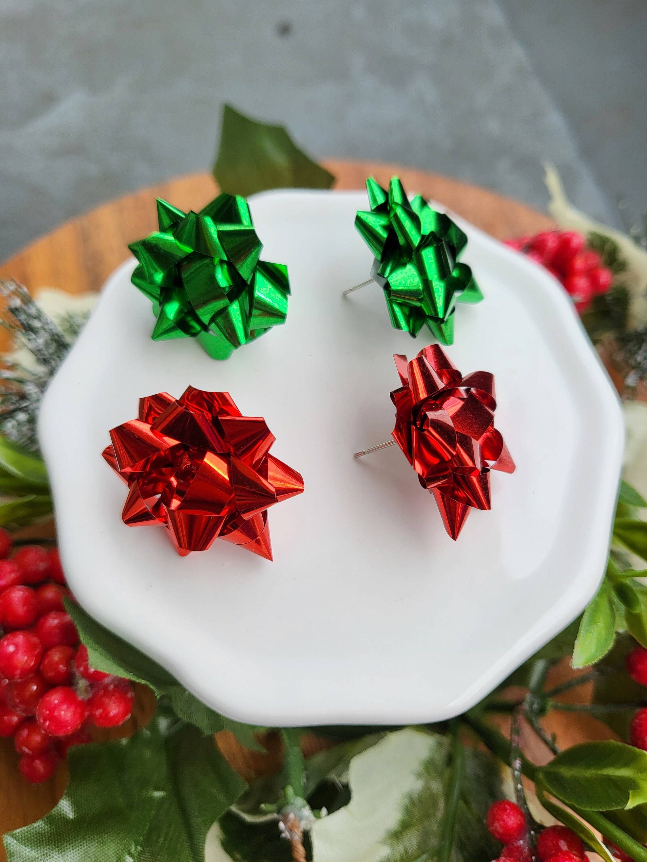REMOVED BRAND - Wholesale Stud/Post Earrings - Christmas Bow Stud Earrings1