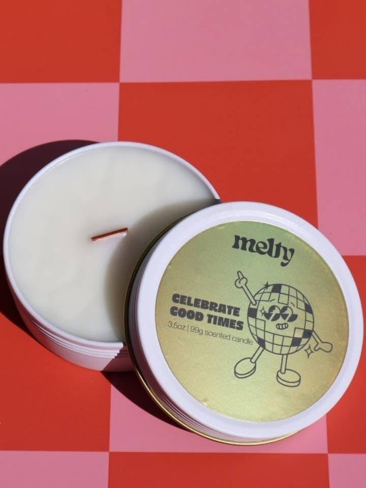Celebration Travel Candle Almond Milk Vanilla Scent for wholesale by Melty