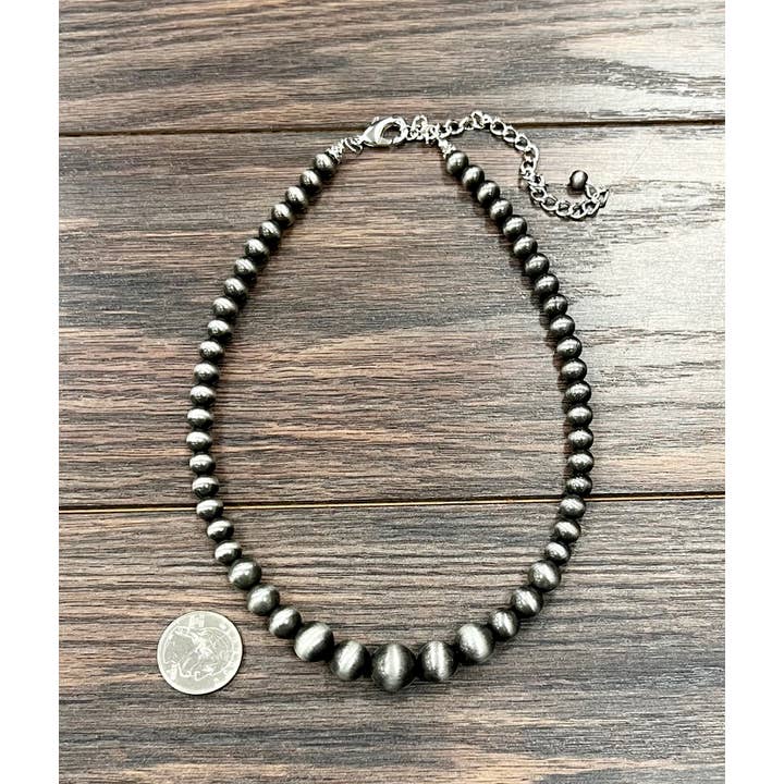 ISAC Trading Inc - Wholesale Beaded/Pearl Necklace - 738423, Handmade Graduated Navajo Bead Necklace