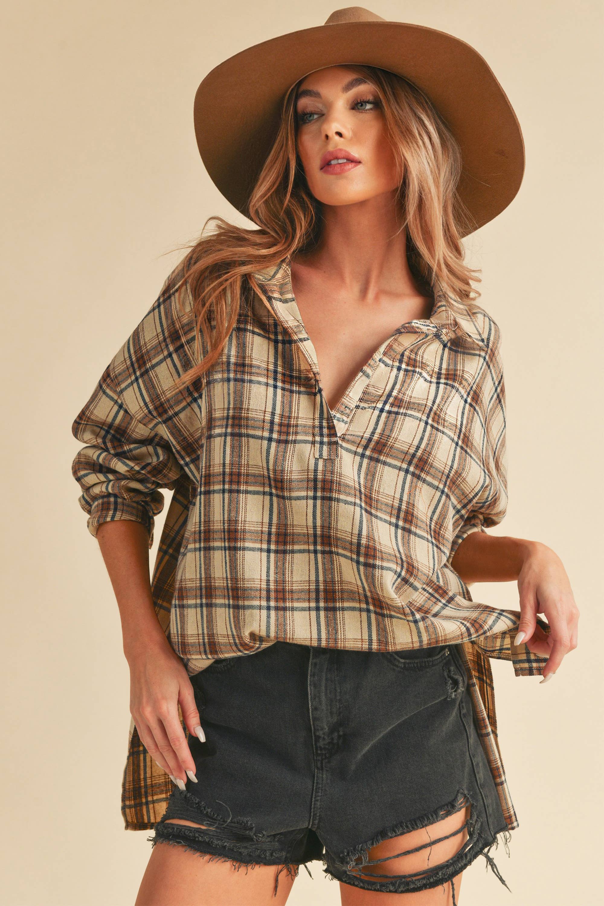AEMI + CO - Wholesale Button Down Shirt - Women's - 8208CN Tamra Shirt 114
