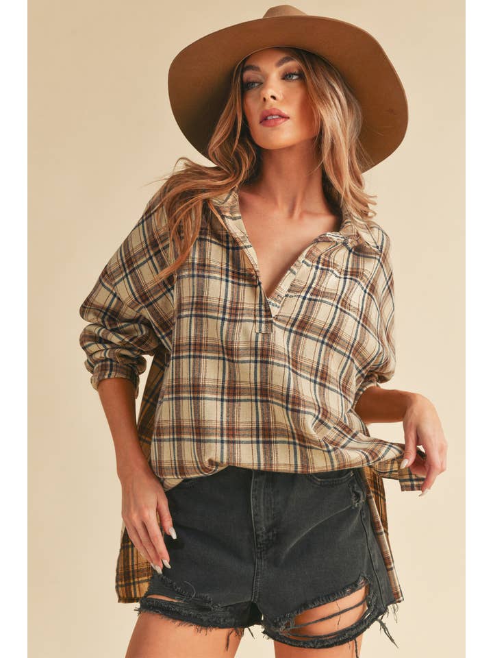 AEMI + CO - Wholesale Button Down Shirt - Women's - 8208CN Tamra Shirt 134