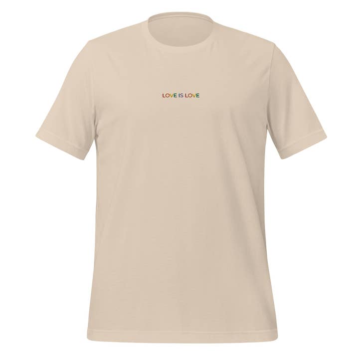 Love is Love Embroidered Unisex T-Shirt for wholesale by Gay Pride Apparel