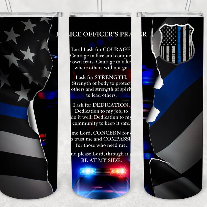 Polisens bön 20oz rostfritt stål Tumbler för wholesale av Beautiful Creations by Laney