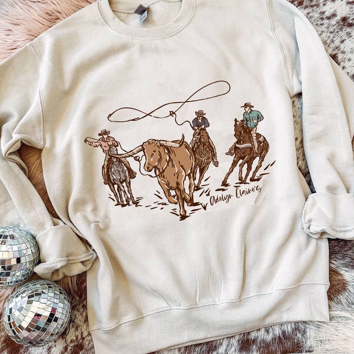 Ropin' - Top graphique pour la vente par Burro Threads Co.