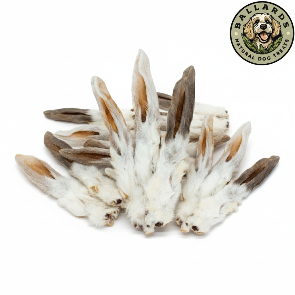 Ballards Natural Dog Treats - Wholesale Pet Treats - Dog - Rabbit Ears with Hair 1kg1