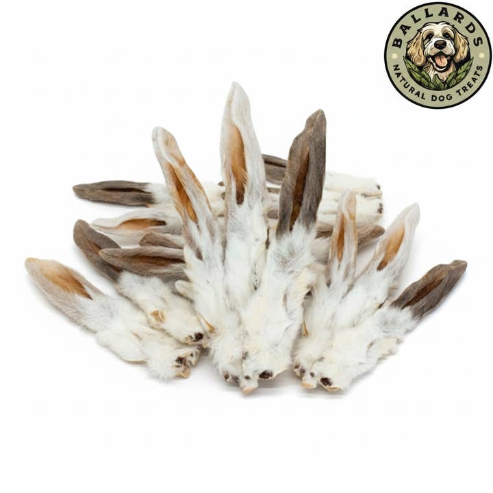 Ballards Natural Dog Treats - Wholesale Pet Treats - Dog - Rabbit Ears with Hair 1kg1