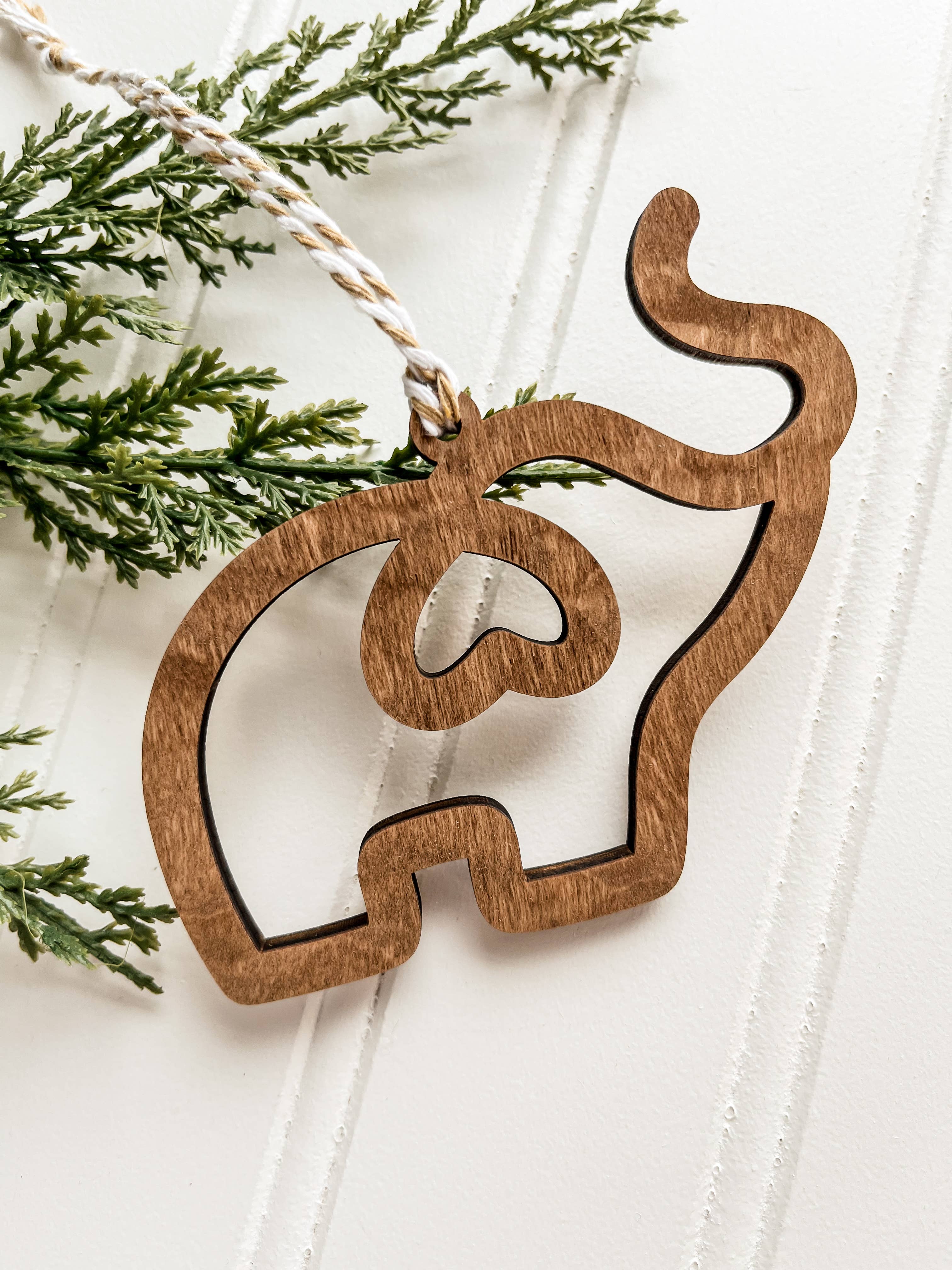 Country Roads Rustic Decor – Ornamento por atacado – Ornamento de Elefante Irmandade1