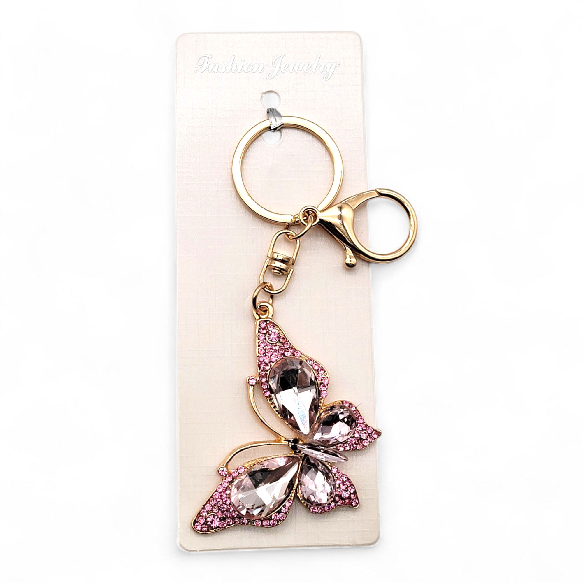 Crover - Wholesale Keychain - Women's - 2.25" Rhinestone Butterfly Keychain Set – 4 Assorted Colors5