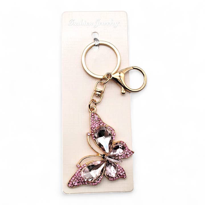Crover - Wholesale Keychain - Women's - 2.25" Rhinestone Butterfly Keychain Set – 4 Assorted Colors5
