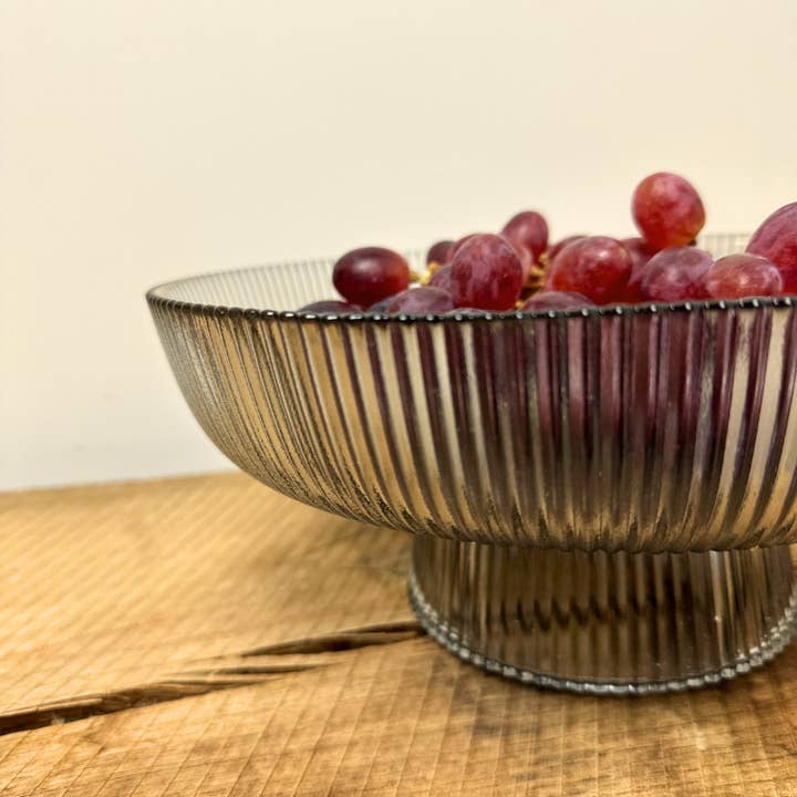 Homexclusive – Großhandel Dekorative Platte/Teller/Schüssel – Fruchtschale Riba – Rauchglas5