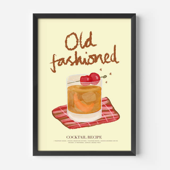 Imprimé cocktail à l'ancienne pour la vente par Illustrated by Weezy