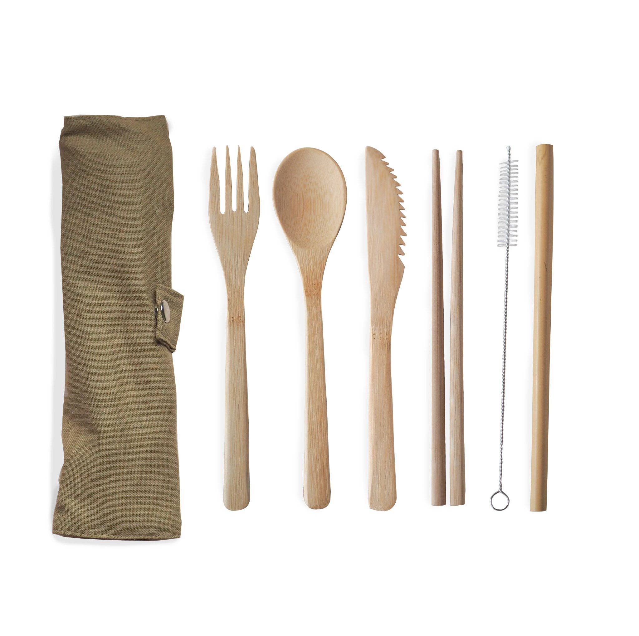 Brush It On - Wholesale Assorted Cutlery Set - Reusable Bamboo Cutlery Set1