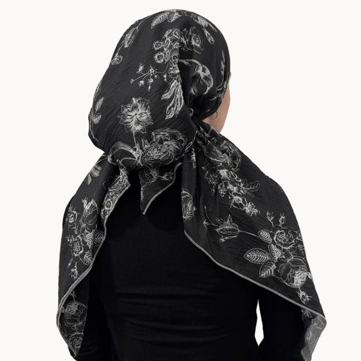 Svart Fleur Noire Förknuten Scarf för wholesale av VALERI