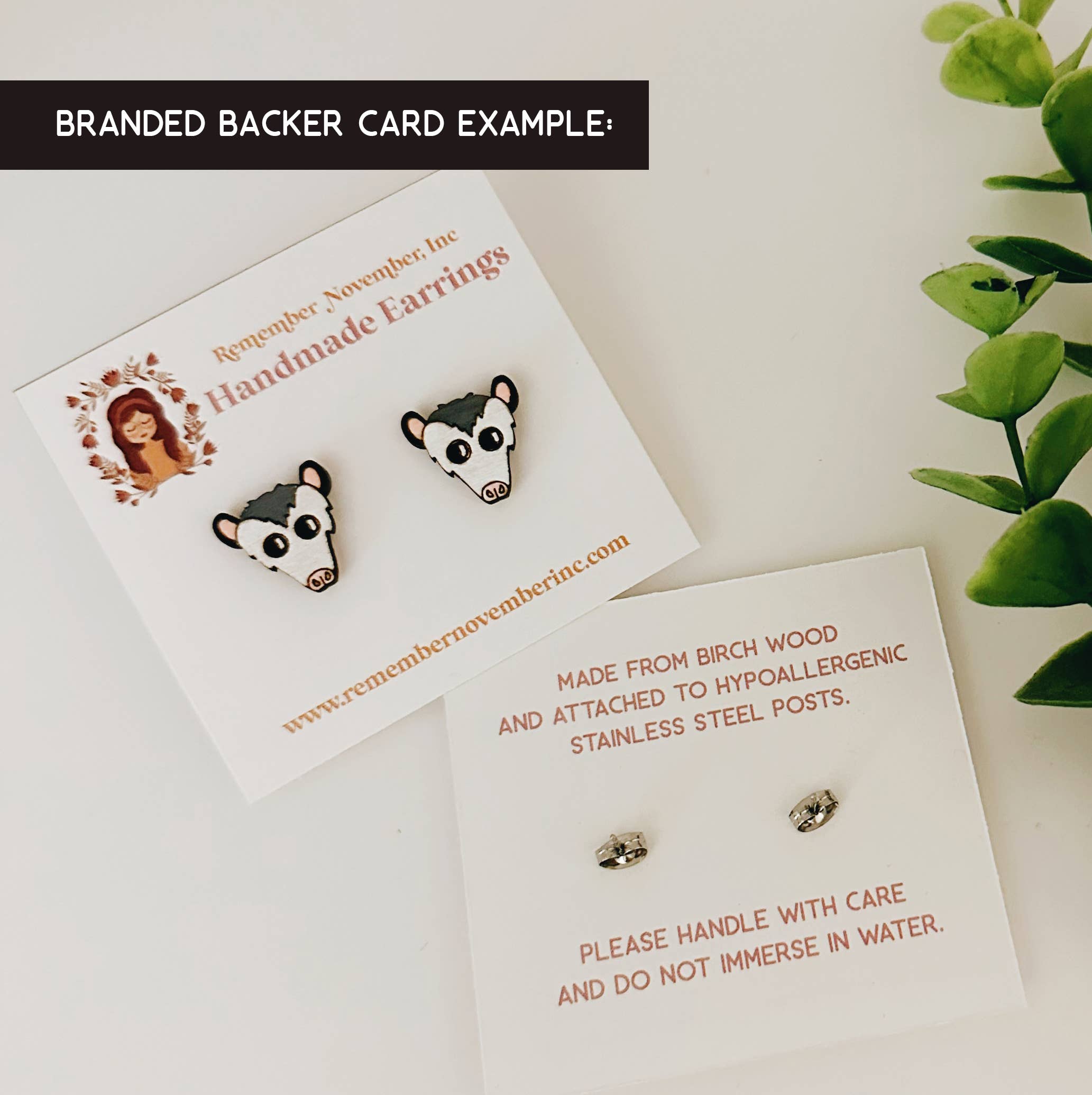 Remember November, Inc – wholesale Dangle earrings – Guinea Pig Dangle Earrings , Birch Wood, Hand Painted2