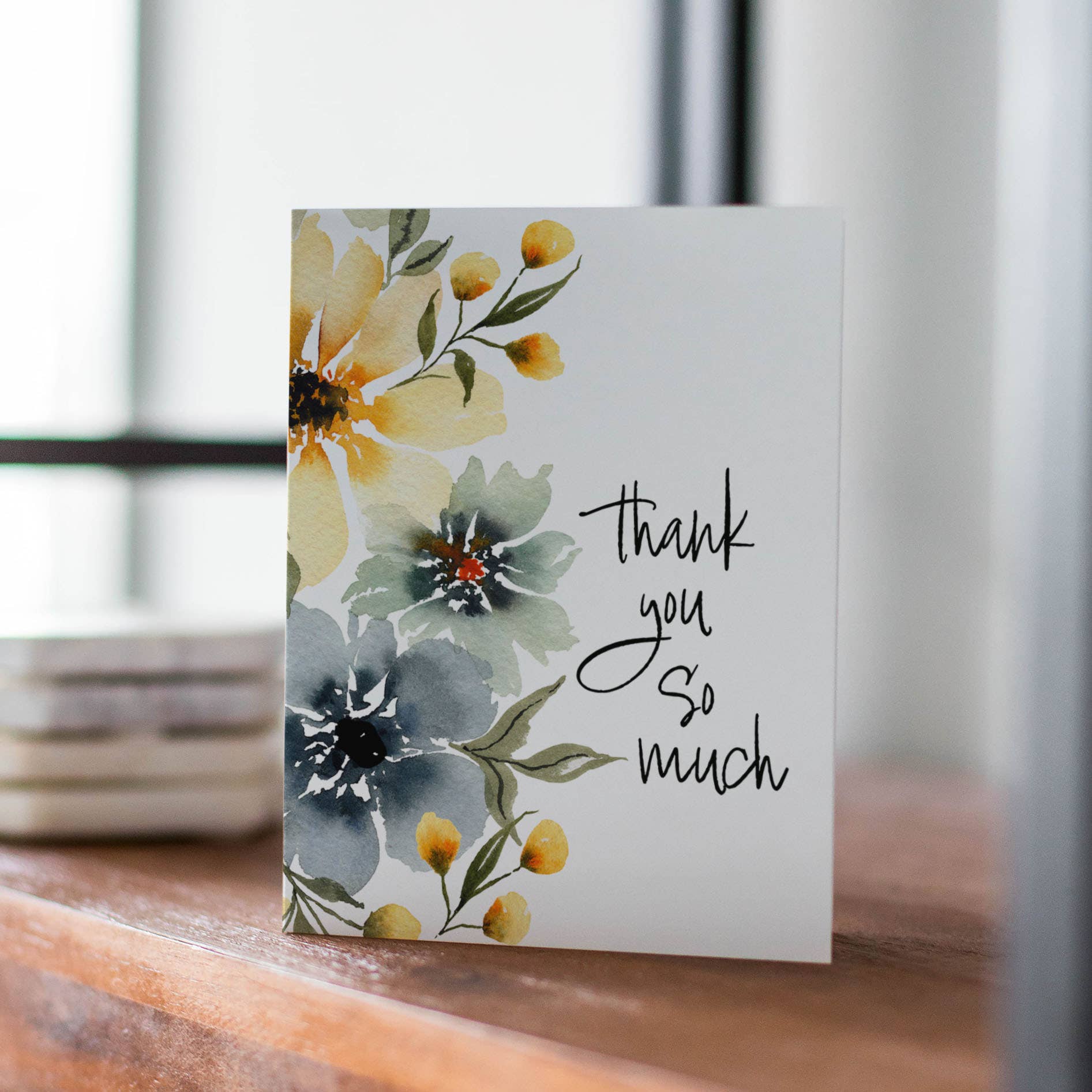 Petals by Priya Watercolor Designs - Wholesale Thank You Card - A2 Floral Watercolor Thank You So Much Card with Envelope3