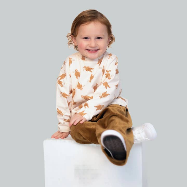 ntrl co. - Vendita all'ingrosso Maglietta - Bambini - Maglietta a Maniche Lunghe Bear-y Cute | Cotone Organico1