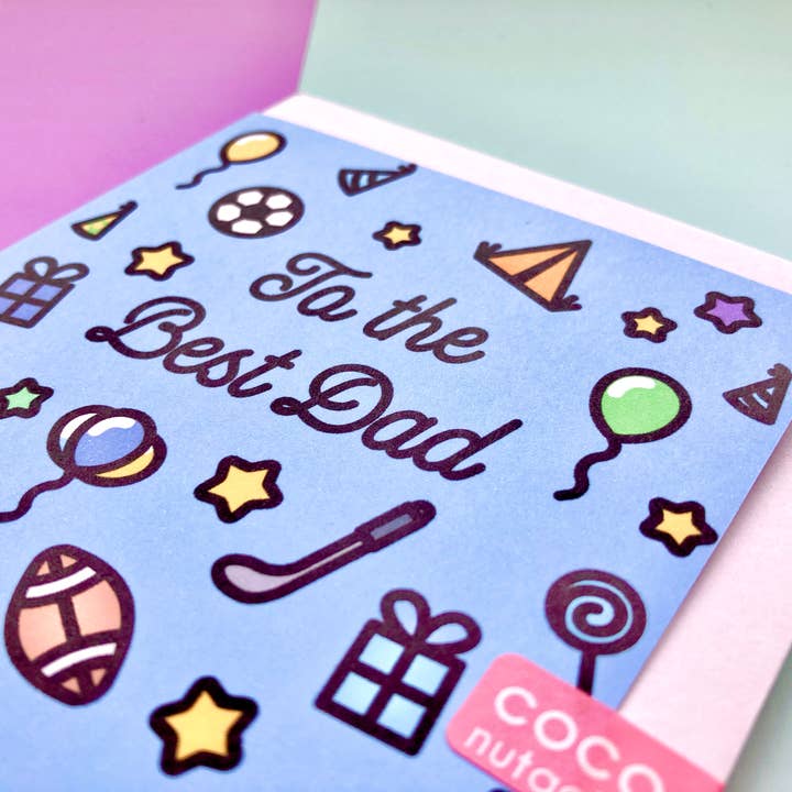 CoconuTacha - Wholesale Father's Day Card - Best Dad Icons Greeting Card2