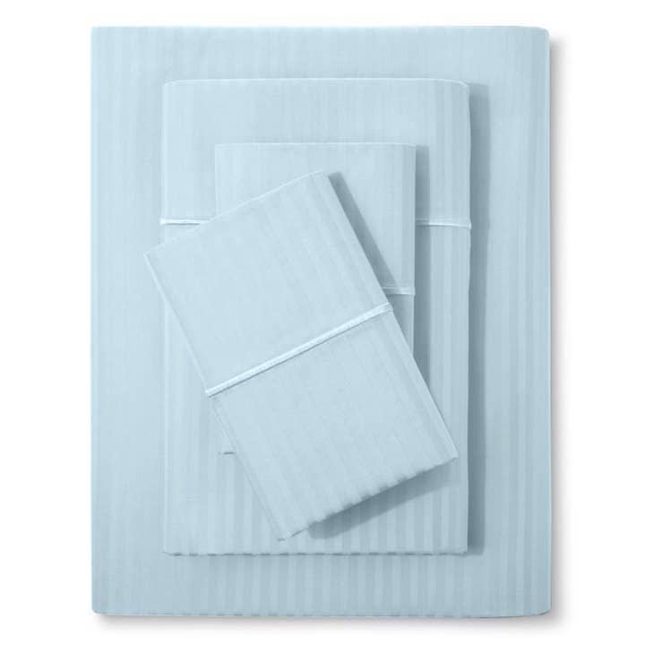 Feather & Stitch New York - Wholesale Sheet Set - 500 Thread Count Damask Stripe Sateen Sheet Set