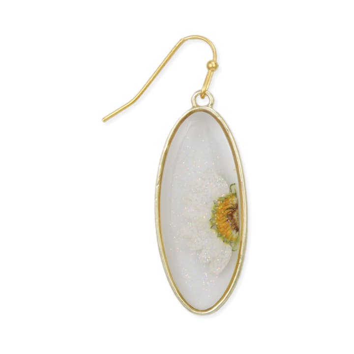 ZAD - Wholesale Dangle Earrings - Delicate Daisy Dried Flower Earrings2