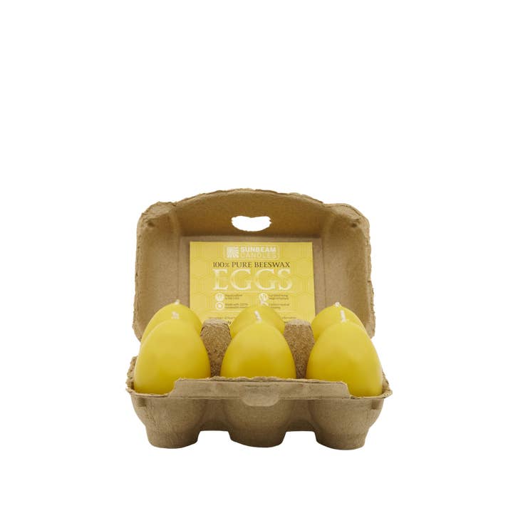 Sunbeam Candles, Inc - Wholesale Novelty Candle - Egg cartons 6-ct natural & assorted