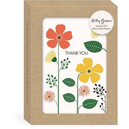 GREEN GARDEN MULTI FLOWER RECYCLED 12 CT BOXED NOTECARD for wholesale by Punch Studio