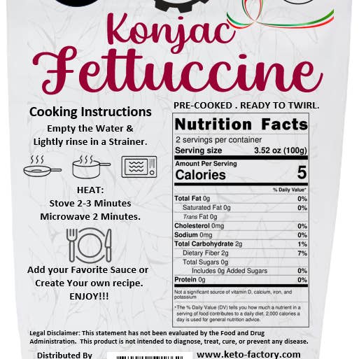KETO Factory – wholesale Pasta – KETO FACTORY Zero Net Carbs Premium Konjac Dining Fettuccine1