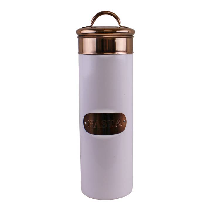 Pasta Tin, Copper & White Metal Design for wholesale on Faire