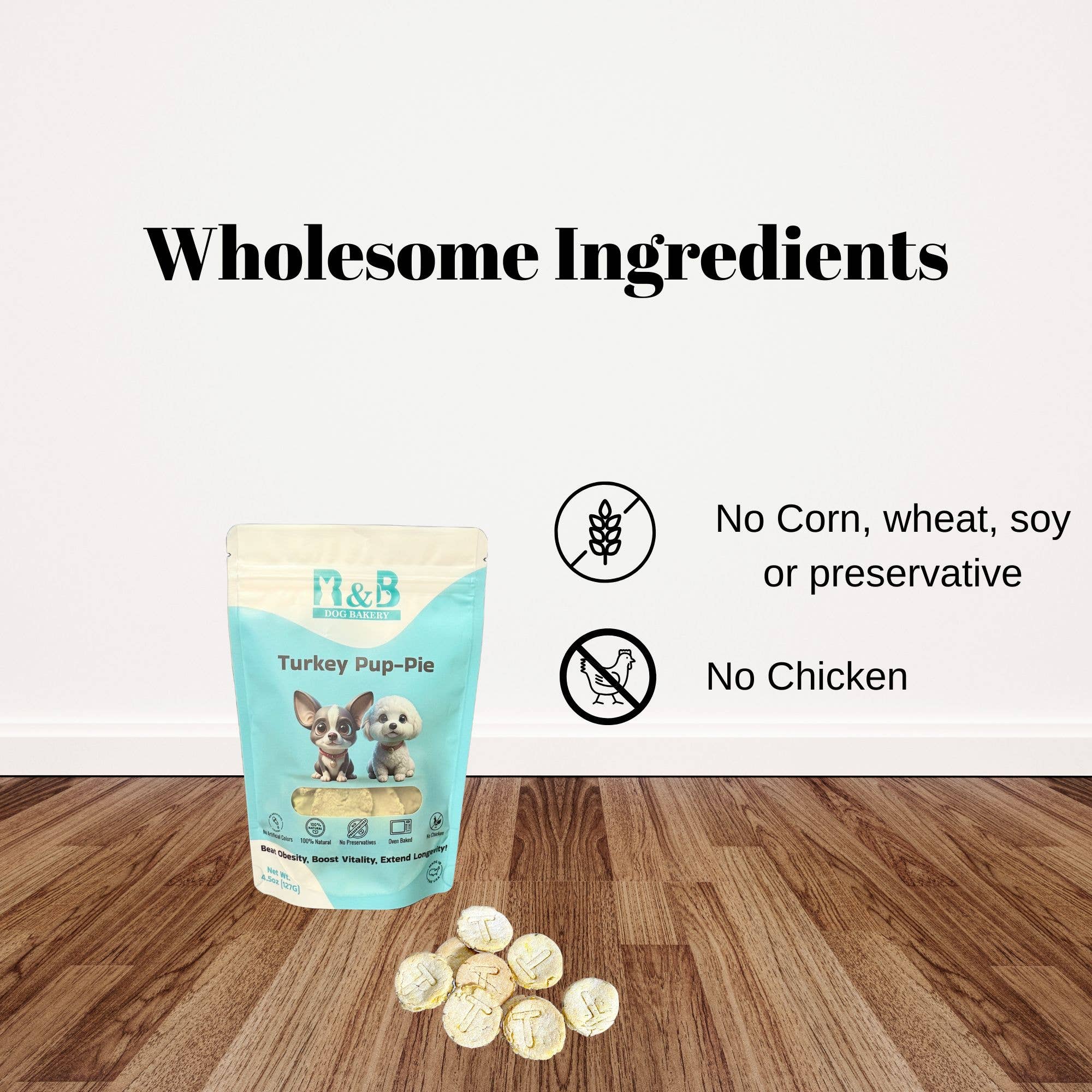 R&B Dog Bakery - Wholesale Pet Treats - Dog - Turkey Pup-Pie 2