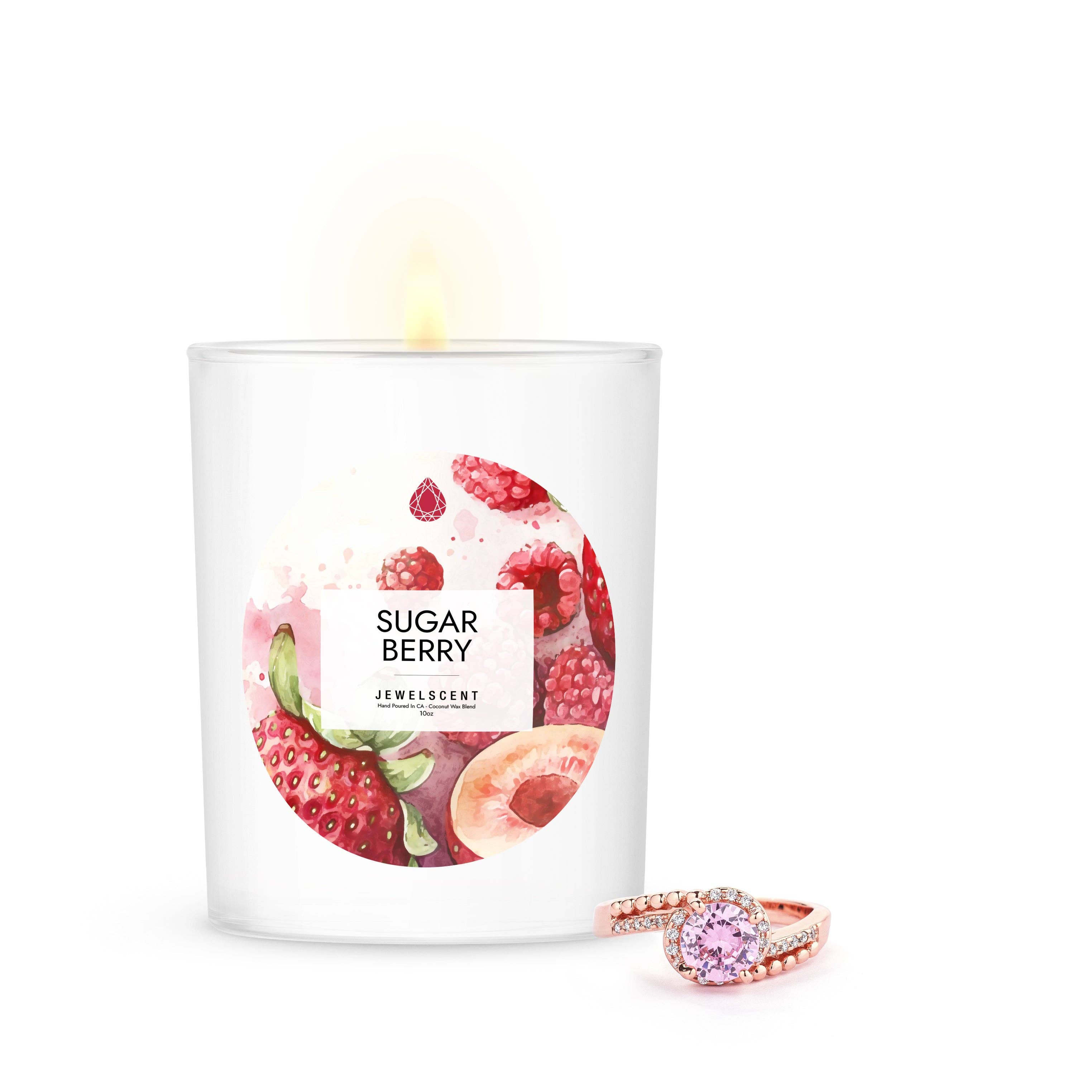 JewelScent – Großhandel Kerze im Glas / gefüllte Kerze – Sugar Berry Signature Schmuckkerze, 10 Unzen