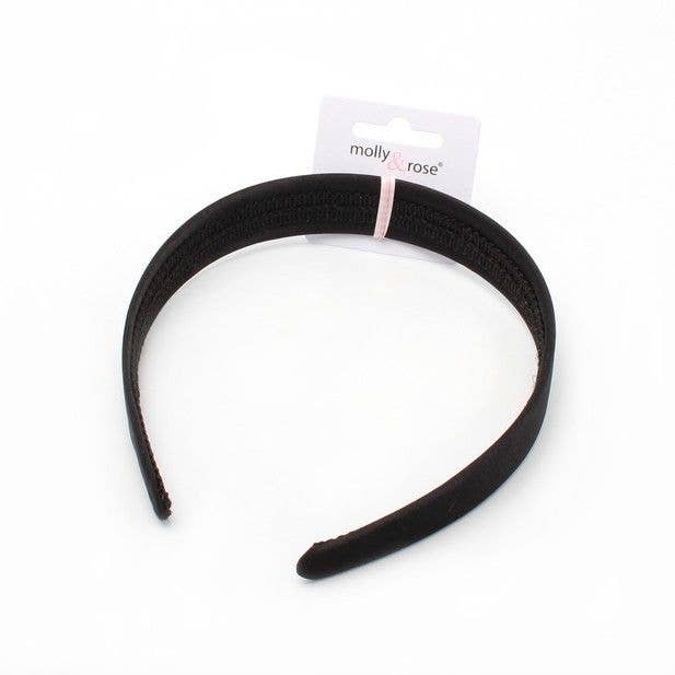 Inca UK – wholesale Fashion headband – women's – 2.5cm Black Satin Aliceband1