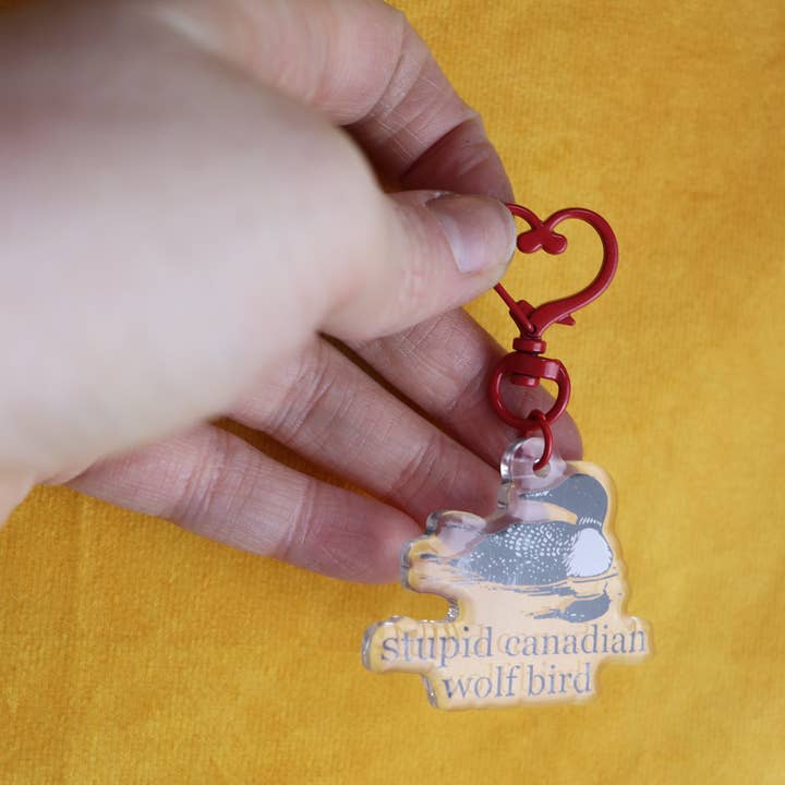 Stupid Canadian Wolf Bird Heated Rivalry Bag Charm Keychain for wholesale by Sunshine Studio