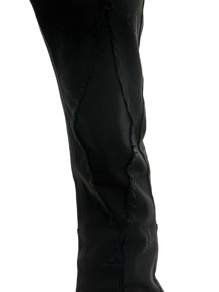 Black DIAMOND SKINNY FLARE PANTS for wholesale on Faire