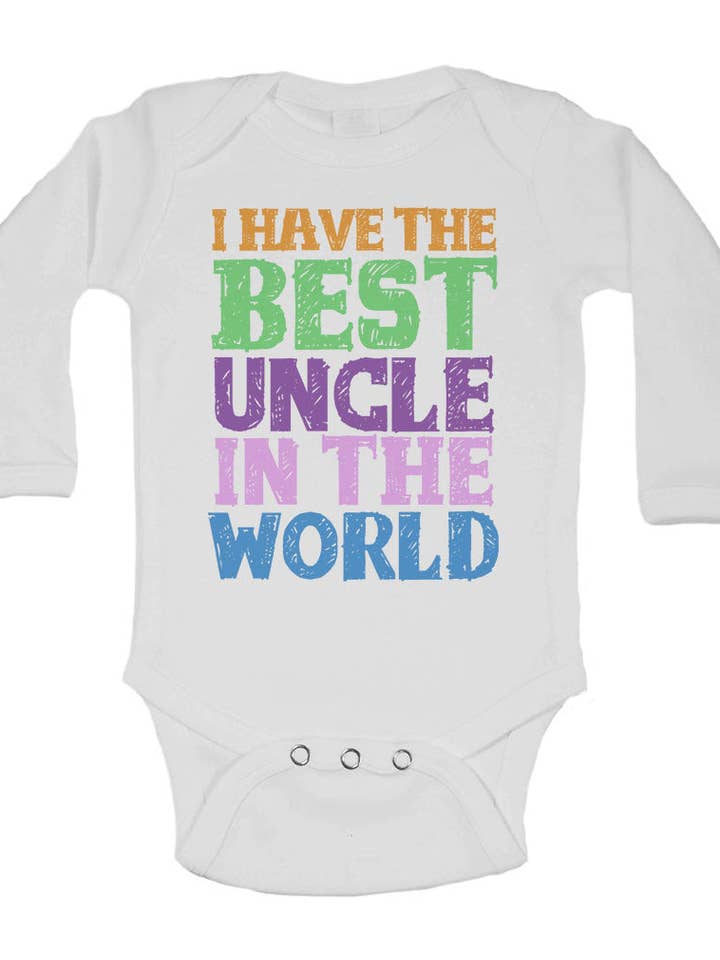 I Have the Best Uncle in the World - Long Sleeve Baby Vests for wholesale by Little Ratbag