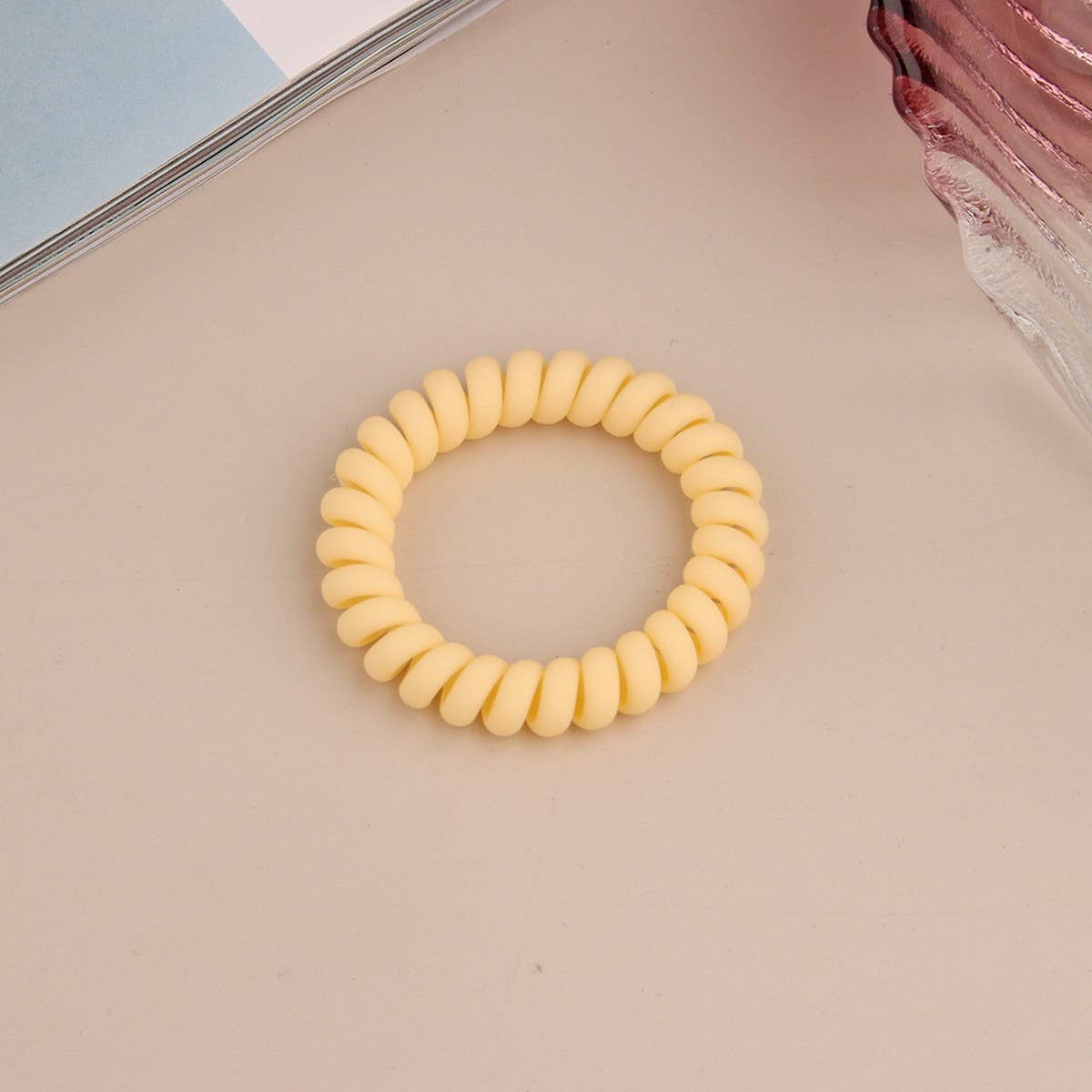 NINEXIS - Wholesale Hair Tie - CWAHA1379_SIMPLE FROSTED PHONE CORD HAIR TIE10