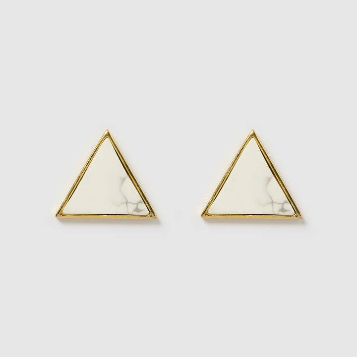Miz Casa and Co – Engroshandel Ørestikkere – Miz Casa & Co Geometriske Trekant Øreringe Guld Marmor
