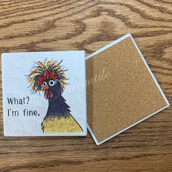 Coasters, Ceramic Coaster, Chicken Coaster, Chicken Gift for wholesale by North Fork Mercantile