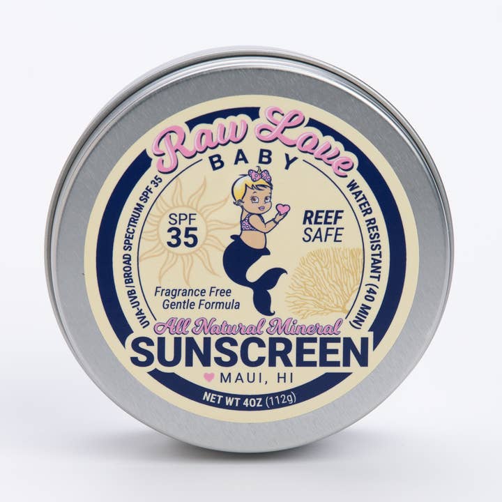 Raw Love Sunscreen - Vendita all'ingrosso Creme solari - Latta di Crema Solare Minerale per Bambini SPF 35 Sicura per la Barriera Corallina, Senza Profumo0