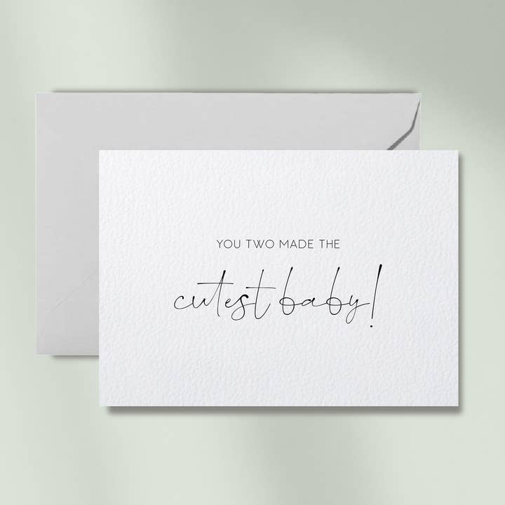 Ni två gjorde det sötaste barnet | kort med kuvert för wholesale av Debblschebbl Design Studio