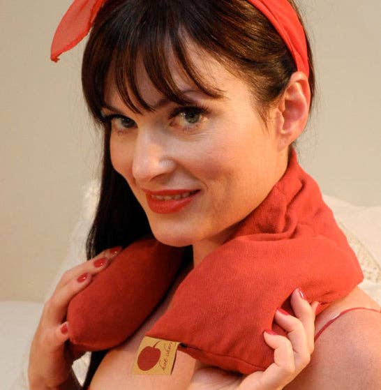 Hot Cherry Pillows - Wholesale Hot/Cold Compress - Hot Cherry Neck Wrap in Red Denim1