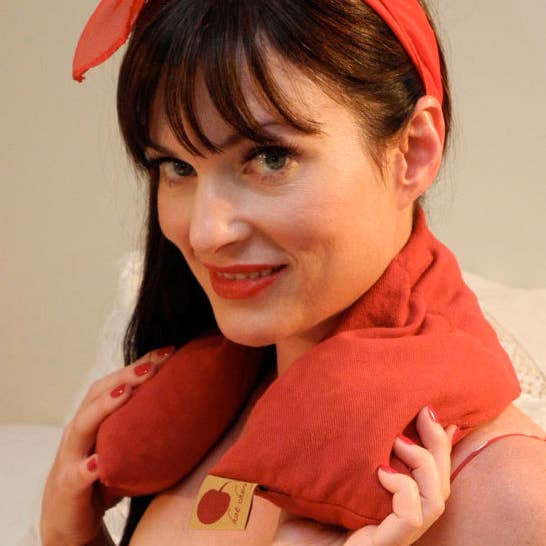 Hot Cherry Pillows - Wholesale Hot/Cold Compress - Hot Cherry Neck Wrap in Red Denim1