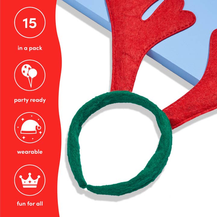 The Twiddlers - Wholesale Fashion headband – women's - 15 Christmas Reindeer Antler Headbands2