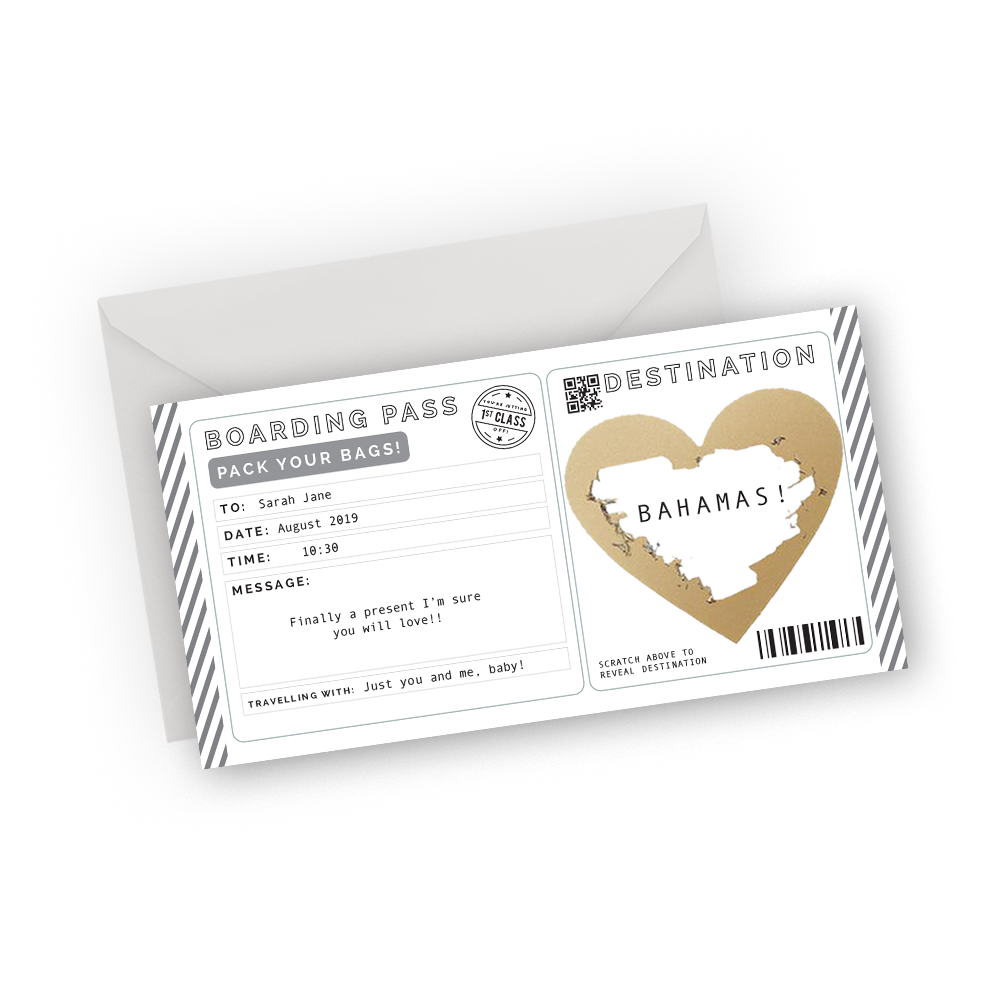 PAPR - Wholesale Everyday Greeting Card - Grey Boarding Pass Travel Card1