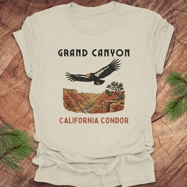 Grand Canyon Californië Condor T-shirt voor wholesale door Wandering Owl Adventure Co.