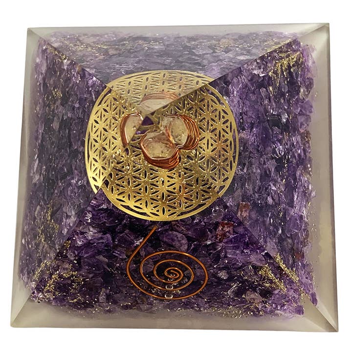 VIE - Wholesale Spiritual Stone/Crystal - Orgone Reiki Healing Pyramid - Energy Cleansing, 7.5cm24