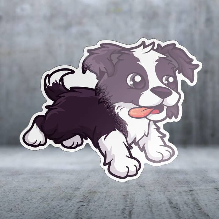 Cartoon Border Collie - Sticker for wholesale by Two Feet Treats