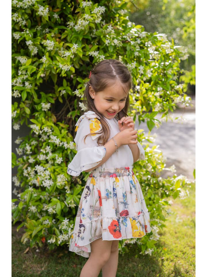 IVORY PS23S004006 - Mullet skirt with floral print for wholesale on Faire