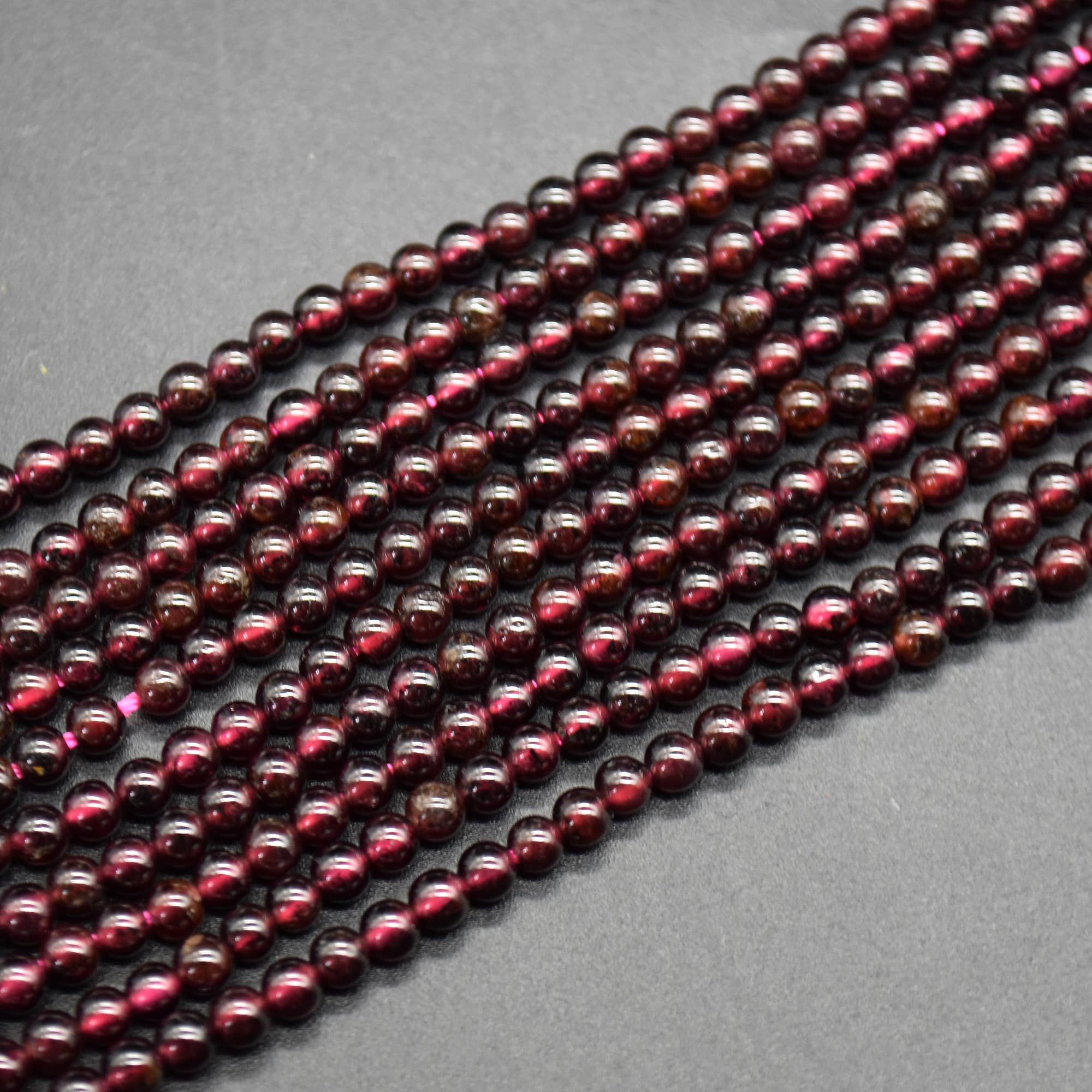 Oriental Direct Craft Supplies - Wholesale Beads - Natural Garnet Semi-Precious Gemstone Round Beads0