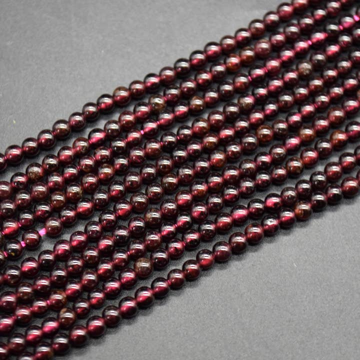 Oriental Direct Craft Supplies - Wholesale Beads - Natural Garnet Semi-Precious Gemstone Round Beads