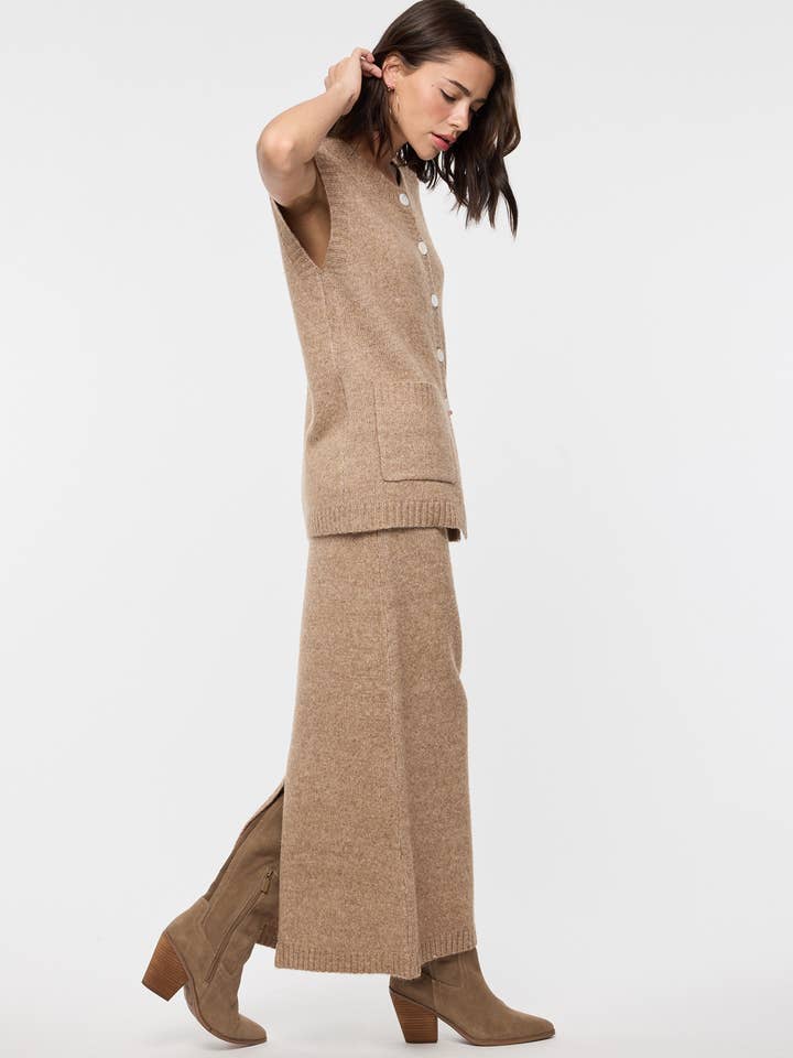 MOCHA BRUSHED SWEATER TOP AND SKIRT SET / WL25-11324 for wholesale on Faire1